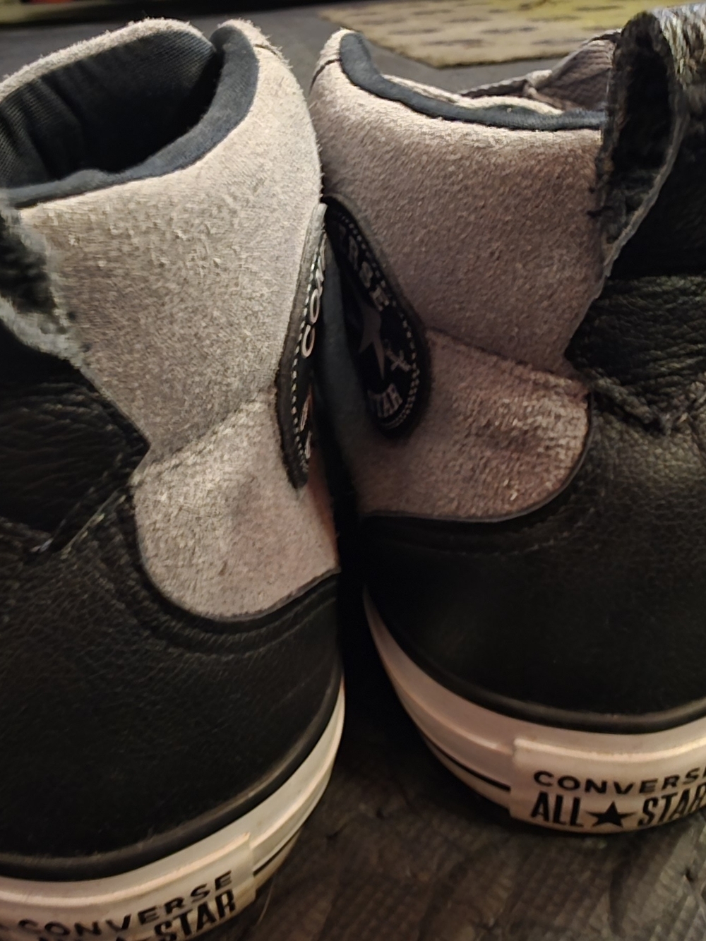 Converse All STARS Men’s Black and Light Gray High-Top Sneakers With Suede!!